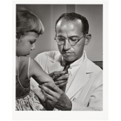 Jonas Salk.  Photo by Yousef Karsh. National Portrait Gallery, Washington, DC