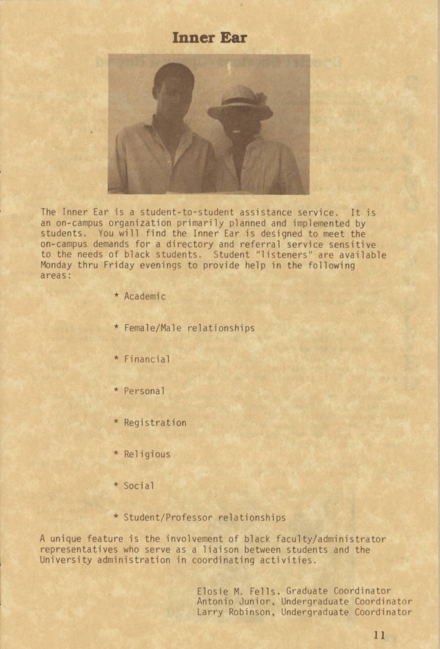 text on parchment paper with black and white photograph